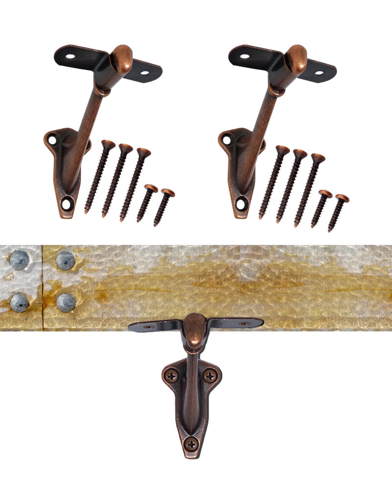 HOWTOOL Handrail Brackets Wall Mounted Antique Bronze (Antique Copper Look) Heavy Duty Zinc Stair Railing Support with Matching Screws, 3 Pack HOWTOOL - Image 1